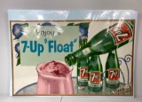 Enjoy a 7-UP Float Cardboard Poster w/ bottles and float graphics