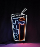 1980's Pepsi-Cola Fountain Drink Neon Sign
