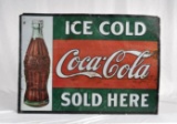 1916 Coca-Cola Thanksgiving Bottle Tin Sign