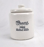 Coors Glazed Stoneware Malted Milk Cannister