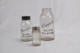 3 Rare Coors Glass Malted Milk Jars