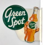 Green Spot Soda Flange Sign w/ Bottle