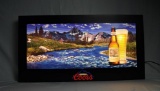 Coors Motion Lighted Mountain Scene Panoramic Sign. Vibrant