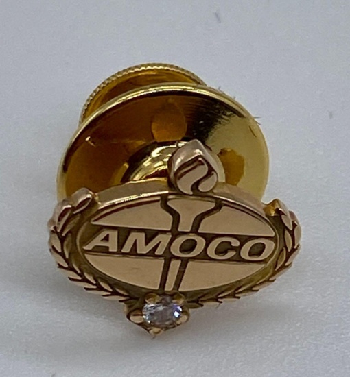 AMOCO Service Pin w/ Diamond