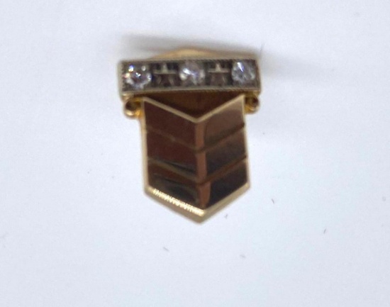Chevon Service Pin w/ 3 Diamonds