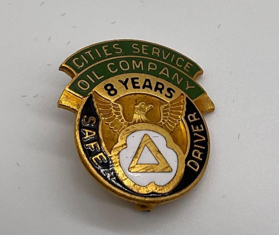 Cities Service 8 Years Safe Driver Pin