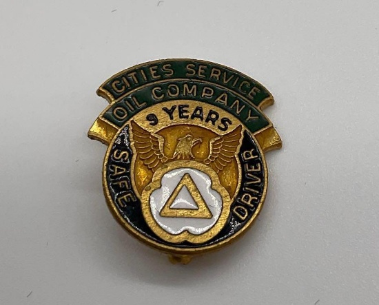 Cities Service 9 Years Safe Driver Pin