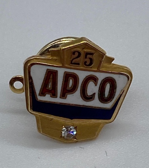 APCO 25 Year Service Tie Pin w/Diamond