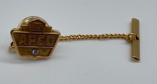 APCO 25 Year Service Tie Tack w/ Diamond