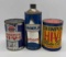 (3) Champlin Oil Cans Outboard, Hi-Vi