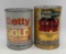 Getty Gold Quart Bank and Petromix Litre Can