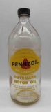 Pennzoil Outboard Glass Quart Oil Bottle