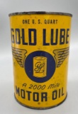 Graphic Gold Lube Quart Oil Can