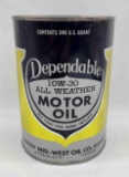 Mid-West Dependable Motor Oil Quart Can