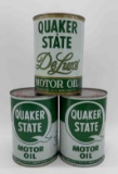 (3) Quaker State Quart Oil Cans