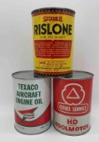 (3) Quart Oil Cans Texaco, Cities Service and Risolene