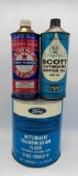 Ford ATF 1 Gallon and (2) Cone Top Cans