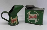 (2) Castrol Oil Cans