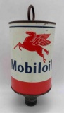 Mobiloil Quart Oil Can w/ Interesting Plunger/Lid