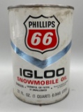 Phillips 66 Igloo Snowmobile Quart Oil Can