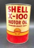 Shell X-100 1 Quart Motor Oil Can