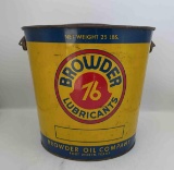 Browder Oil Company 35# Grease Pail Fort Worth, Texas