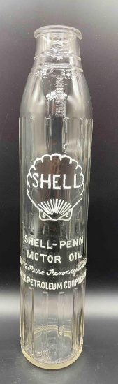 Tall Shell Petroleum Quart Oil Bottle w/ Clam
