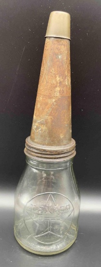 Texaco Embossed Quart Oil Bottle