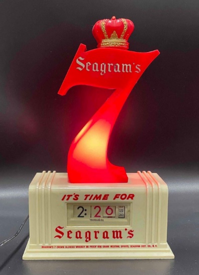 Seagram's 7 Figural Lighted Clock