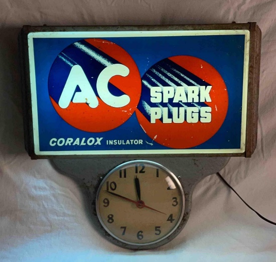 AC Delco Spark Plugs Lighted Clock Online Auctions Proxibid
