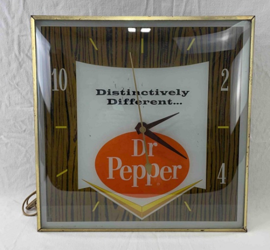 Dr. Pepper Pam Clock w/ Wood Grain and Chevron