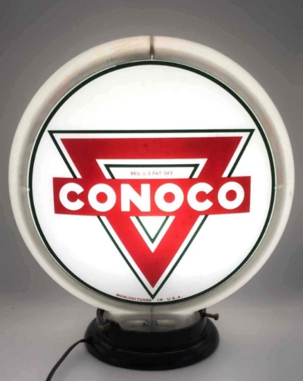 Conoco Gas Pump Globe w/ Green Triangle