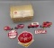 (7) Dr. Pepper Magnets & Vintage Recipe Box