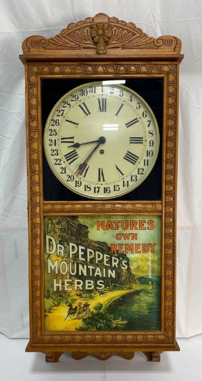 Dr. Pepper "Natures Own Remedy" Regulator Clock