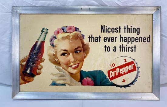 Dr. Pepper Poster "Nicest Thing That Ever Happened to a Thirst" w/ Original Frame