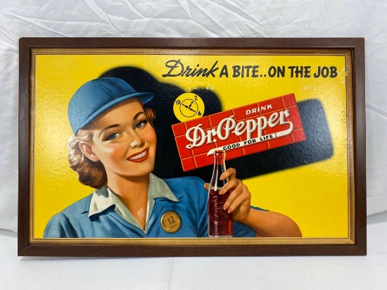 Dr. Pepper "Drink a Bite on The Job" WW2 Poster