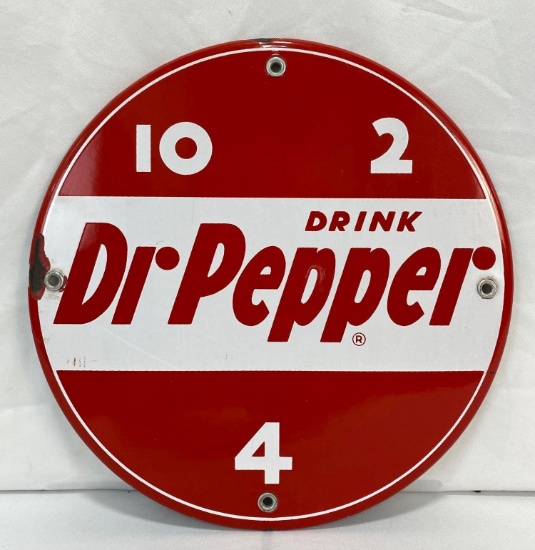 10" Dr. Pepper 10-2-4 Porcelain Sign