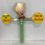 1956 Squirt Large 3D Cardboard Advertising Sign