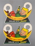 (2) 1958 Squirt Boy Labor Day Bottle Toppers