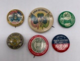 6 Early Political Celluloid Buttons