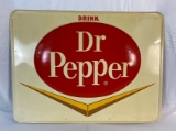 Drink Dr. Pepper Embossed Sign w/ Chevron