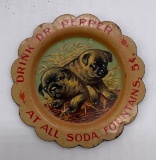 Early 1900's Dr. Pepper Tip Tray w/ 2 Dogs