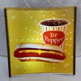 Dr. Pepper Lighted Sign w/ Hot Dog and Fountain Drink