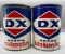 Two D-X Extra Heavy Duty Boron Quart Oil Cans