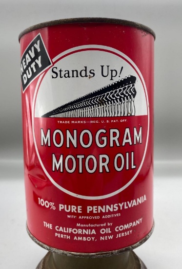 Monogram Quart Oil Can w/ Soldiers Perth Amboy, NJ
