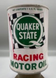 Quaker State Racing Motor Oil Quart Can w/ Checkered Flag