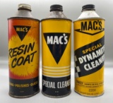 Three Mac's Cone Top Pint Cans