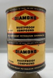 Two Diamond D-X Rust Proof Compound Cans