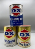 Three D-X Quart Oil Cans