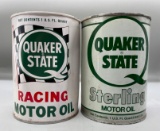 Quaker Stating Racing and Sterling Quart Oil Cans